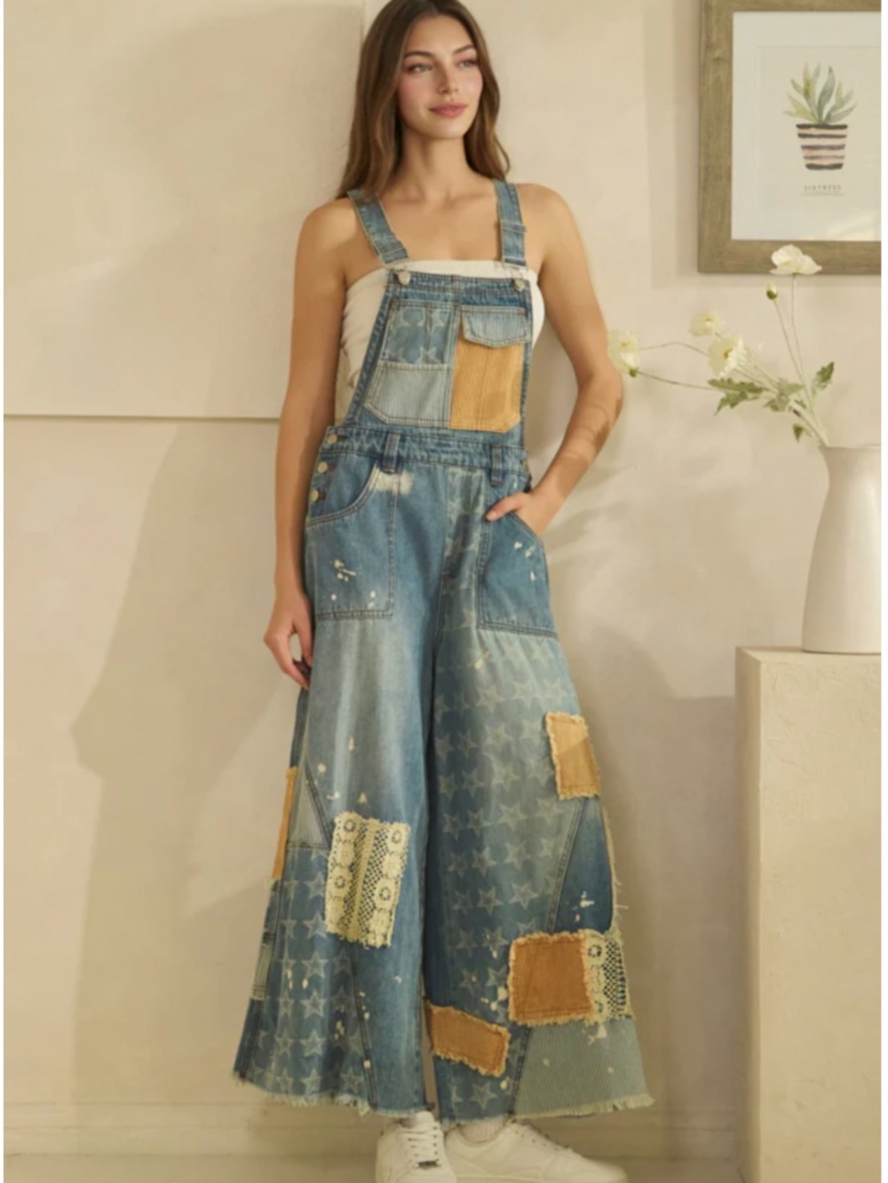 🎂 Oli and Hali “ TEMPE ” Oli & Hali  MULTI PATCH DENIM OVERALLS 54